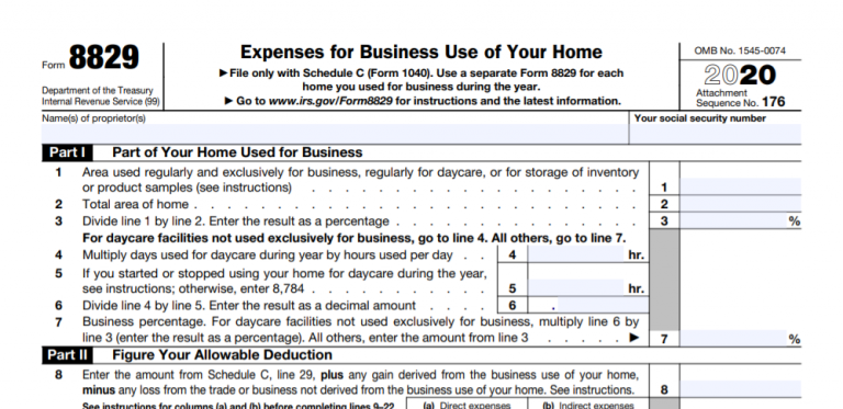 Home Office Deduction Form 8829 768x373 